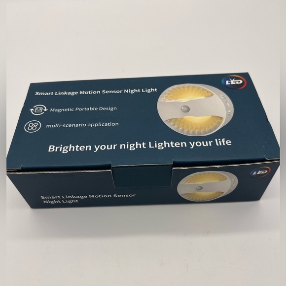 LED Motion Sensor Light Indoor, Rechargeable Wall Lights 2 Pack with Linkage - Picture 2 of 2